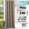 imageNICETOWN Room Darkning Bedroom Curtain W84 x L84 Stainless Steel Grommet Top Blackout Heavy Weight Window Treatment Thermal Insulated Sunlight Block Drape Panel for Sun RoomPorch TanSoft Brown
