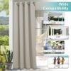 imageNICETOWN Room Darkning Bedroom Curtain W84 x L84 Stainless Steel Grommet Top Blackout Heavy Weight Window Treatment Thermal Insulated Sunlight Block Drape Panel for Sun RoomPorch TanNatural
