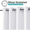 imageNICETOWN Room Darkning Bedroom Curtain W84 x L84 Stainless Steel Grommet Top Blackout Heavy Weight Window Treatment Thermal Insulated Sunlight Block Drape Panel for Sun RoomPorch TanPure White