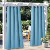 imageNICETOWN Room Darkning Bedroom Curtain W84 x L84 Stainless Steel Grommet Top Blackout Heavy Weight Window Treatment Thermal Insulated Sunlight Block Drape Panel for Sun RoomPorch TanTeal Blue
