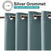 imageNICETOWN Room Darkning Bedroom Curtain W84 x L84 Stainless Steel Grommet Top Blackout Heavy Weight Window Treatment Thermal Insulated Sunlight Block Drape Panel for Sun RoomPorch TanSlate Gray