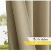 imageNICETOWN Room Darkning Bedroom Curtain W84 x L84 Stainless Steel Grommet Top Blackout Heavy Weight Window Treatment Thermal Insulated Sunlight Block Drape Panel for Sun RoomPorch TanTaupe