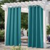 imageNICETOWN Room Darkning Bedroom Curtain W84 x L84 Stainless Steel Grommet Top Blackout Heavy Weight Window Treatment Thermal Insulated Sunlight Block Drape Panel for Sun RoomPorch TanPeacock Teal