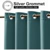 imageNICETOWN Room Darkning Bedroom Curtain W84 x L84 Stainless Steel Grommet Top Blackout Heavy Weight Window Treatment Thermal Insulated Sunlight Block Drape Panel for Sun RoomPorch TanTeal