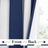 imageNICETOWN Room Darkning Bedroom Curtain W84 x L84 Stainless Steel Grommet Top Blackout Heavy Weight Window Treatment Thermal Insulated Sunlight Block Drape Panel for Sun RoomPorch TanNavy  White