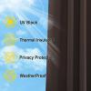 imageNICETOWN Room Darkning Bedroom Curtain W84 x L84 Stainless Steel Grommet Top Blackout Heavy Weight Window Treatment Thermal Insulated Sunlight Block Drape Panel for Sun RoomPorch TanToffee Brown