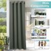 imageNICETOWN Room Darkning Bedroom Curtain W84 x L84 Stainless Steel Grommet Top Blackout Heavy Weight Window Treatment Thermal Insulated Sunlight Block Drape Panel for Sun RoomPorch TanSmokey Green