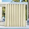 imageNICETOWN Room Darkning Bedroom Curtain W84 x L84 Stainless Steel Grommet Top Blackout Heavy Weight Window Treatment Thermal Insulated Sunlight Block Drape Panel for Sun RoomPorch TanBeige