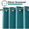 imageNICETOWN Room Darkning Bedroom Curtain W84 x L84 Stainless Steel Grommet Top Blackout Heavy Weight Window Treatment Thermal Insulated Sunlight Block Drape Panel for Sun RoomPorch TanPeacock Teal