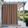 imageNICETOWN Room Darkning Bedroom Curtain W84 x L84 Stainless Steel Grommet Top Blackout Heavy Weight Window Treatment Thermal Insulated Sunlight Block Drape Panel for Sun RoomPorch TanTan