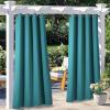 imageNICETOWN Room Darkning Bedroom Curtain W84 x L84 Stainless Steel Grommet Top Blackout Heavy Weight Window Treatment Thermal Insulated Sunlight Block Drape Panel for Sun RoomPorch TanPeacock Teal