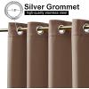 imageNICETOWN Room Darkning Bedroom Curtain W84 x L84 Stainless Steel Grommet Top Blackout Heavy Weight Window Treatment Thermal Insulated Sunlight Block Drape Panel for Sun RoomPorch TanTan