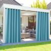 imageNICETOWN Room Darkning Bedroom Curtain W84 x L84 Stainless Steel Grommet Top Blackout Heavy Weight Window Treatment Thermal Insulated Sunlight Block Drape Panel for Sun RoomPorch TanTeal Blue