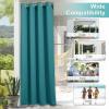 imageNICETOWN Room Darkning Bedroom Curtain W84 x L84 Stainless Steel Grommet Top Blackout Heavy Weight Window Treatment Thermal Insulated Sunlight Block Drape Panel for Sun RoomPorch TanPeacock Teal