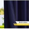 imageNICETOWN Room Darkning Bedroom Curtain W84 x L84 Stainless Steel Grommet Top Blackout Heavy Weight Window Treatment Thermal Insulated Sunlight Block Drape Panel for Sun RoomPorch TanNavy Blue