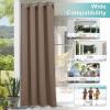 imageNICETOWN Room Darkning Bedroom Curtain W84 x L84 Stainless Steel Grommet Top Blackout Heavy Weight Window Treatment Thermal Insulated Sunlight Block Drape Panel for Sun RoomPorch TanTan