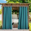 imageNICETOWN Room Darkning Bedroom Curtain W84 x L84 Stainless Steel Grommet Top Blackout Heavy Weight Window Treatment Thermal Insulated Sunlight Block Drape Panel for Sun RoomPorch TanPeacock Teal