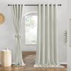 imageNICETOWN Rustic Linen 102 inch Long Curtains for Living Room Grommet Privacy Added Thick Linen Weave with Light Filter Window Curtains ampamp Drapes for Bedroom Olive Green W55 x L102 2 PanelsGrey