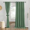 imageNICETOWN Rustic Linen 102 inch Long Curtains for Living Room Grommet Privacy Added Thick Linen Weave with Light Filter Window Curtains ampamp Drapes for Bedroom Olive Green W55 x L102 2 PanelsOlive Green
