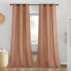 imageNICETOWN Rustic Linen 102 inch Long Curtains for Living Room Grommet Privacy Added Thick Linen Weave with Light Filter Window Curtains ampamp Drapes for Bedroom Olive Green W55 x L102 2 PanelsTerracotta