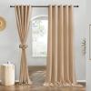 imageNICETOWN Rustic Linen 102 inch Long Curtains for Living Room Grommet Privacy Added Thick Linen Weave with Light Filter Window Curtains ampamp Drapes for Bedroom Olive Green W55 x L102 2 PanelsCamel