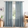 imageNICETOWN Rustic Linen 102 inch Long Curtains for Living Room Grommet Privacy Added Thick Linen Weave with Light Filter Window Curtains ampamp Drapes for Bedroom Olive Green W55 x L102 2 PanelsStone Blue