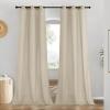 imageNICETOWN Rustic Linen 102 inch Long Curtains for Living Room Grommet Privacy Added Thick Linen Weave with Light Filter Window Curtains ampamp Drapes for Bedroom Olive Green W55 x L102 2 PanelsAngora