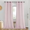 imageNICETOWN Rustic Linen 102 inch Long Curtains for Living Room Grommet Privacy Added Thick Linen Weave with Light Filter Window Curtains ampamp Drapes for Bedroom Olive Green W55 x L102 2 PanelsBlush Pink
