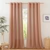 imageNICETOWN Rustic Linen 102 inch Long Curtains for Living Room Grommet Privacy Added Thick Linen Weave with Light Filter Window Curtains ampamp Drapes for Bedroom Olive Green W55 x L102 2 PanelsTerracotta