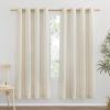 imageNICETOWN Rustic Linen 102 inch Long Curtains for Living Room Grommet Privacy Added Thick Linen Weave with Light Filter Window Curtains ampamp Drapes for Bedroom Olive Green W55 x L102 2 PanelsNatural