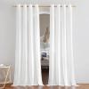 imageNICETOWN Rustic Linen 102 inch Long Curtains for Living Room Grommet Privacy Added Thick Linen Weave with Light Filter Window Curtains ampamp Drapes for Bedroom Olive Green W55 x L102 2 PanelsWhite