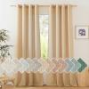 imageNICETOWN Rustic Linen 102 inch Long Curtains for Living Room Grommet Privacy Added Thick Linen Weave with Light Filter Window Curtains ampamp Drapes for Bedroom Olive Green W55 x L102 2 PanelsBurlap
