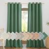 imageNICETOWN Rustic Linen 102 inch Long Curtains for Living Room Grommet Privacy Added Thick Linen Weave with Light Filter Window Curtains ampamp Drapes for Bedroom Olive Green W55 x L102 2 PanelsOlive Green