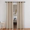 imageNICETOWN Rustic Linen 102 inch Long Curtains for Living Room Grommet Privacy Added Thick Linen Weave with Light Filter Window Curtains ampamp Drapes for Bedroom Olive Green W55 x L102 2 PanelsTaupe