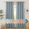 imageNICETOWN Rustic Linen 102 inch Long Curtains for Living Room Grommet Privacy Added Thick Linen Weave with Light Filter Window Curtains ampamp Drapes for Bedroom Olive Green W55 x L102 2 PanelsStone Blue