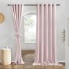 imageNICETOWN Rustic Linen 102 inch Long Curtains for Living Room Grommet Privacy Added Thick Linen Weave with Light Filter Window Curtains ampamp Drapes for Bedroom Olive Green W55 x L102 2 PanelsBlush Pink
