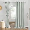 imageNICETOWN Rustic Linen 102 inch Long Curtains for Living Room Grommet Privacy Added Thick Linen Weave with Light Filter Window Curtains ampamp Drapes for Bedroom Olive Green W55 x L102 2 PanelsSage Green