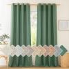 imageNICETOWN Rustic Linen 102 inch Long Curtains for Living Room Grommet Privacy Added Thick Linen Weave with Light Filter Window Curtains ampamp Drapes for Bedroom Olive Green W55 x L102 2 PanelsOlive Green