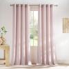 imageNICETOWN Rustic Linen 102 inch Long Curtains for Living Room Grommet Privacy Added Thick Linen Weave with Light Filter Window Curtains ampamp Drapes for Bedroom Olive Green W55 x L102 2 PanelsBlush Pink