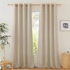 imageNICETOWN Rustic Linen 102 inch Long Curtains for Living Room Grommet Privacy Added Thick Linen Weave with Light Filter Window Curtains ampamp Drapes for Bedroom Olive Green W55 x L102 2 PanelsAngora