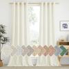 imageNICETOWN Rustic Linen 102 inch Long Curtains for Living Room Grommet Privacy Added Thick Linen Weave with Light Filter Window Curtains ampamp Drapes for Bedroom Olive Green W55 x L102 2 PanelsCream