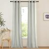 imageNICETOWN Rustic Linen 102 inch Long Curtains for Living Room Grommet Privacy Added Thick Linen Weave with Light Filter Window Curtains ampamp Drapes for Bedroom Olive Green W55 x L102 2 PanelsGrey