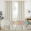 imageNICETOWN Rustic Linen 102 inch Long Curtains for Living Room Grommet Privacy Added Thick Linen Weave with Light Filter Window Curtains ampamp Drapes for Bedroom Olive Green W55 x L102 2 PanelsNatural
