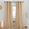 imageNICETOWN Rustic Linen 102 inch Long Curtains for Living Room Grommet Privacy Added Thick Linen Weave with Light Filter Window Curtains ampamp Drapes for Bedroom Olive Green W55 x L102 2 PanelsBurlap