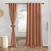 imageNICETOWN Rustic Linen 102 inch Long Curtains for Living Room Grommet Privacy Added Thick Linen Weave with Light Filter Window Curtains ampamp Drapes for Bedroom Olive Green W55 x L102 2 PanelsCaramel