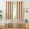 imageNICETOWN Rustic Linen 102 inch Long Curtains for Living Room Grommet Privacy Added Thick Linen Weave with Light Filter Window Curtains ampamp Drapes for Bedroom Olive Green W55 x L102 2 PanelsCamel