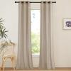 imageNICETOWN Rustic Linen 102 inch Long Curtains for Living Room Grommet Privacy Added Thick Linen Weave with Light Filter Window Curtains ampamp Drapes for Bedroom Olive Green W55 x L102 2 PanelsTaupe