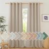 imageNICETOWN Rustic Linen 102 inch Long Curtains for Living Room Grommet Privacy Added Thick Linen Weave with Light Filter Window Curtains ampamp Drapes for Bedroom Olive Green W55 x L102 2 PanelsTaupe