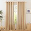 imageNICETOWN Rustic Linen 102 inch Long Curtains for Living Room Grommet Privacy Added Thick Linen Weave with Light Filter Window Curtains ampamp Drapes for Bedroom Olive Green W55 x L102 2 PanelsBurlap