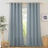 imageNICETOWN Rustic Linen 102 inch Long Curtains for Living Room Grommet Privacy Added Thick Linen Weave with Light Filter Window Curtains ampamp Drapes for Bedroom Olive Green W55 x L102 2 PanelsStone Blue